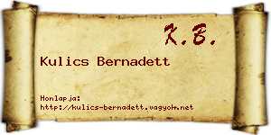 Kulics Bernadett névjegykártya