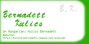 bernadett kulics business card
